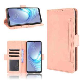 For Motorola Moto G50 Skin Feel Calf Pattern Horizontal Flip Leather Case with Holder & Card Slots & Photo Frame(Pink)