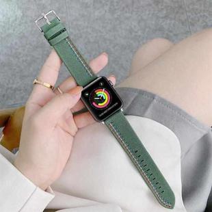 Three Lines Canvas Watch Band For Apple Watch Series 8&7 41mm / SE 2&6&SE&5&4 40mm / 3&2&1 38mm(Green)