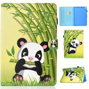 For iPad 10.2 2021 / 2020 / 2019 Colored Drawing Horizontal Flip Leather Case with Holder & Card Slots & Pen Slot & Sleep / Wake-up Function(Panda)