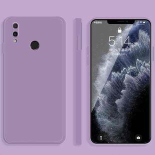 For Huawei Enjoy 9 Plus Solid Color Imitation Liquid Silicone Straight Edge Dropproof Full Coverage Protective Case(Purple)