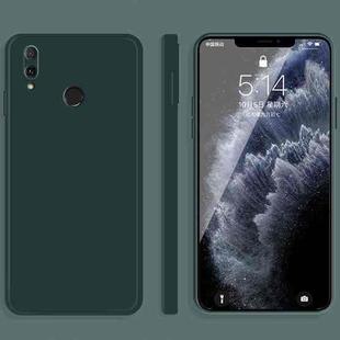 For Huawei Enjoy 9 Plus Solid Color Imitation Liquid Silicone Straight Edge Dropproof Full Coverage Protective Case(Dark Green)