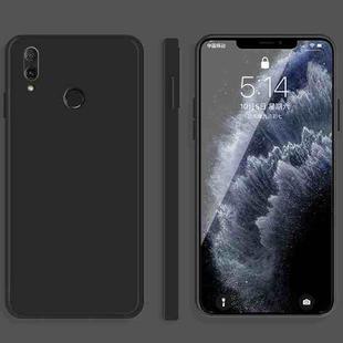 For Huawei Enjoy 9 Plus Solid Color Imitation Liquid Silicone Straight Edge Dropproof Full Coverage Protective Case(Black)