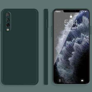 For Honor 9X Pro Solid Color Imitation Liquid Silicone Straight Edge Dropproof Full Coverage Protective Case(Dark Green)