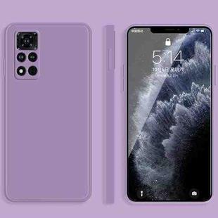 For Honor V40 5G Solid Color Imitation Liquid Silicone Straight Edge Dropproof Full Coverage Protective Case(Purple)