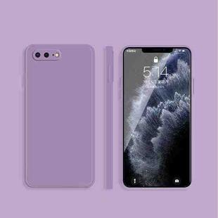 Solid Color Imitation Liquid Silicone Straight Edge Dropproof Full Coverage Protective Case For iPhone 8 Plus / 7 Plus(Purple)