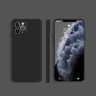 For iPhone 11 Pro Solid Color Imitation Liquid Silicone Straight Edge Dropproof Full Coverage Protective Case (Black)