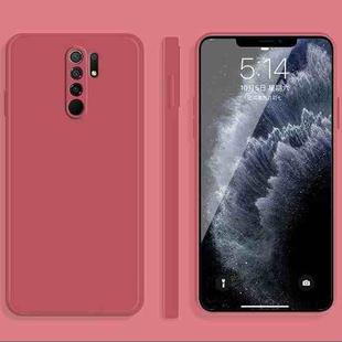 For Xiaomi Redmi 9 Solid Color Imitation Liquid Silicone Straight Edge Dropproof Full Coverage Protective Case(Red)