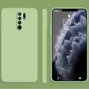 For Xiaomi Redmi 9 Solid Color Imitation Liquid Silicone Straight Edge Dropproof Full Coverage Protective Case(Matcha Green)