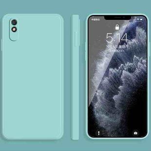 For Xiaomi Redmi 9A Solid Color Imitation Liquid Silicone Straight Edge Dropproof Full Coverage Protective Case(Sky Blue)