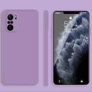 For Xiaomi Redmi K40 Solid Color Imitation Liquid Silicone Straight Edge Dropproof Full Coverage Protective Case(Purple)