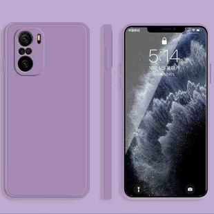 For Xiaomi Redmi K40 Pro Solid Color Imitation Liquid Silicone Straight Edge Dropproof Full Coverage Protective Case(Purple)