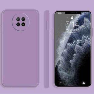 For Xiaomi Redmi Note 9 5G Solid Color Imitation Liquid Silicone Straight Edge Dropproof Full Coverage Protective Case(Purple)