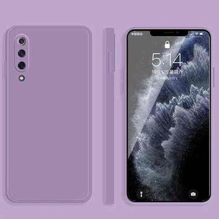 For Xiaomi Mi 9 Solid Color Imitation Liquid Silicone Straight Edge Dropproof Full Coverage Protective Case(Purple)