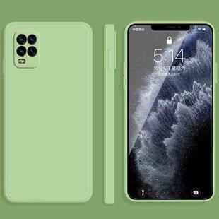 For Xiaomi Mi 10 Youth Solid Color Imitation Liquid Silicone Straight Edge Dropproof Full Coverage Protective Case(Matcha Green)