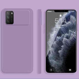 For Xiaomi Poco M3 Solid Color Imitation Liquid Silicone Straight Edge Dropproof Full Coverage Protective Case(Purple)