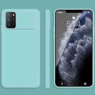 For Xiaomi Poco M3 Solid Color Imitation Liquid Silicone Straight Edge Dropproof Full Coverage Protective Case(Sky Blue)