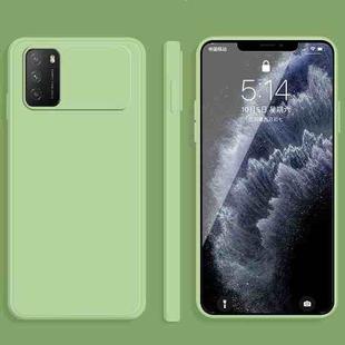 For Xiaomi Poco M3 Solid Color Imitation Liquid Silicone Straight Edge Dropproof Full Coverage Protective Case(Matcha Green)