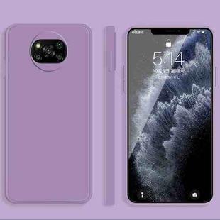 For Xiaomi Poco X3 NFC / Poco X3 Pro Solid Color Imitation Liquid Silicone Straight Edge Dropproof Full Coverage Protective Case(Purple)