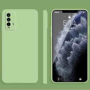 For Xiaomi Redmi Note 9 4G Solid Color Imitation Liquid Silicone Straight Edge Dropproof Full Coverage Protective Case(Matcha Green)