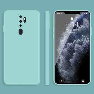 For OPPO A11 / A11X Solid Color Imitation Liquid Silicone Straight Edge Dropproof Full Coverage Protective Case(Sky Blue)