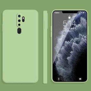 For OPPO A11 / A11X Solid Color Imitation Liquid Silicone Straight Edge Dropproof Full Coverage Protective Case(Matcha Green)