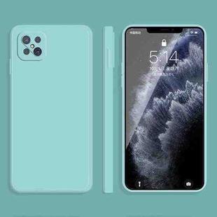 For OPPO A92s Solid Color Imitation Liquid Silicone Straight Edge Dropproof Full Coverage Protective Case(Sky Blue)