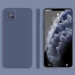 For OPPO A92s Solid Color Imitation Liquid Silicone Straight Edge Dropproof Full Coverage Protective Case(Grey)
