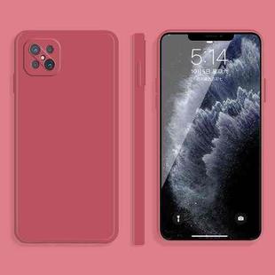 For OPPO A92s Solid Color Imitation Liquid Silicone Straight Edge Dropproof Full Coverage Protective Case(Red)