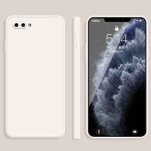 For OPPO A5 / A3s Solid Color Imitation Liquid Silicone Straight Edge Dropproof Full Coverage Protective Case(White)