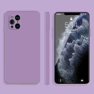 For OPPO Find X3 Solid Color Imitation Liquid Silicone Straight Edge Dropproof Full Coverage Protective Case(Purple)