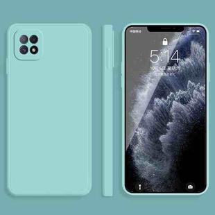 For OPPO A72 Solid Color Imitation Liquid Silicone Straight Edge Dropproof Full Coverage Protective Case(Sky Blue)