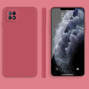For OPPO A72 Solid Color Imitation Liquid Silicone Straight Edge Dropproof Full Coverage Protective Case(Red)