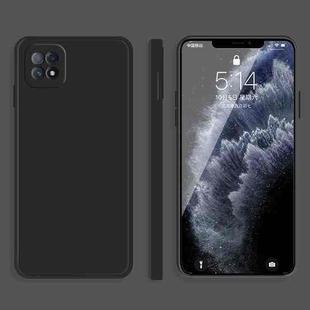 For OPPO A72 Solid Color Imitation Liquid Silicone Straight Edge Dropproof Full Coverage Protective Case(Black)