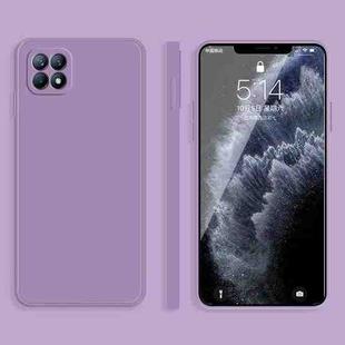 For OPPO Reno4 SE Solid Color Imitation Liquid Silicone Straight Edge Dropproof Full Coverage Protective Case(Purple)