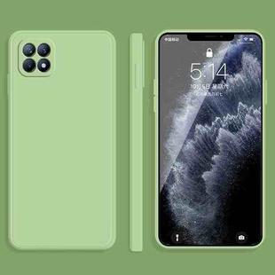 For OPPO Reno4 SE Solid Color Imitation Liquid Silicone Straight Edge Dropproof Full Coverage Protective Case(Matcha Green)