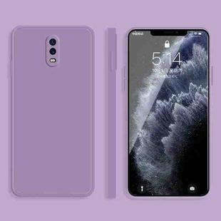 For OPPO R17 Solid Color Imitation Liquid Silicone Straight Edge Dropproof Full Coverage Protective Case(Purple)