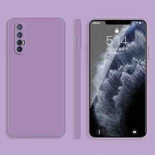 For OPPO Reno3 Pro Solid Color Imitation Liquid Silicone Straight Edge Dropproof Full Coverage Protective Case(Purple)