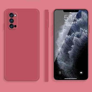 For OPPO Reno4 Pro Solid Color Imitation Liquid Silicone Straight Edge Dropproof Full Coverage Protective Case(Red)