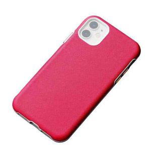 Business Cross Texture PC Protective Case For iPhone 11(Rose Red)