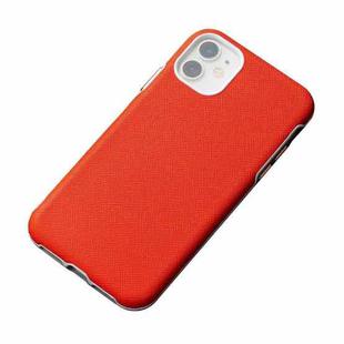 Business Cross Texture PC Protective Case For iPhone 11(Orange Red)