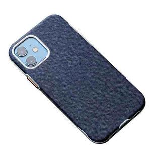 For iPhone 12 mini Business Cross Texture PC Protective Case (Dark Blue)