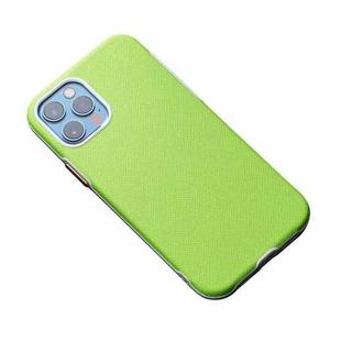 For iPhone 12 / 12 Pro Business Cross Texture PC Protective Case(Green)