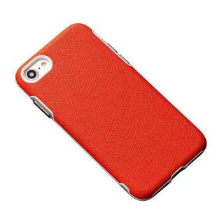 For iPhone SE 2022 / SE 2020 / 8 / 7 Business Cross Texture PC Protective Case(Orange Red)