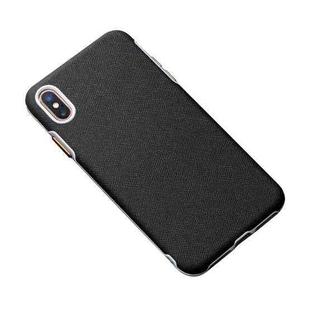 For iPhone X / XS Business Cross Texture PC Protective Case(Black)