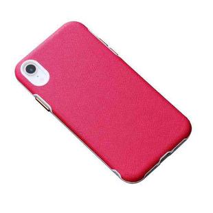 For iPhone XR Business Cross Texture PC Protective Case(Rose Red)
