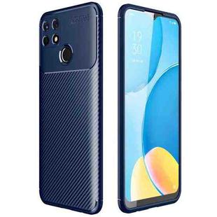 For Realme Narzo 30A Carbon Fiber Texture Shockproof TPU Case(Blue)