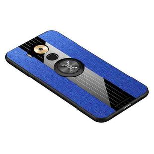 For Huawei Mate 8 XINLI Stitching Cloth Textue Shockproof TPU Protective Case with Ring Holder(Blue)