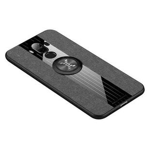 For Huawei Mate 9 XINLI Stitching Cloth Textue Shockproof TPU Protective Case with Ring Holder(Grey)