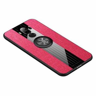For Huawei Mate 9 XINLI Stitching Cloth Textue Shockproof TPU Protective Case with Ring Holder(Red)