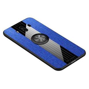 For Huawei Mate 10 XINLI Stitching Cloth Textue Shockproof TPU Protective Case with Ring Holder(Blue)